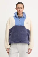 Bluzy damskie - Rip Curl bluza polarowa BLOCK PARTY damska kolor niebieski wzorzysta 0A6WFL - miniaturka - grafika 1
