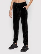 Spodnie sportowe damskie - Tommy Hilfiger Spodnie dresowe Velvet WW0WW33030 Czarny Regular Fit - miniaturka - grafika 1