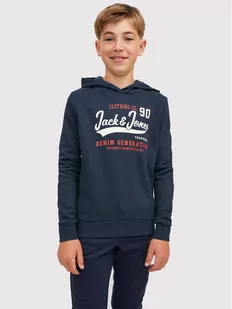 Jack&Jones Junior Bluza Logo 12212287 Granatowy Regular Fit - Bluzy dla chłopców - miniaturka - grafika 1