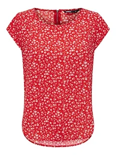 Bestseller A/S Damski ONLVIC S/S AOP NOOS PTM Top, Poppy Red/AOP:LINE Ditsy, 42, Poppy Red/Aop:line Ditsy, 42 - Koszulki i topy damskie - miniaturka - grafika 1