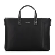 Torebki damskie - Męska torba na laptopa 13” z ozdobną wstawką czarna - miniaturka - grafika 1