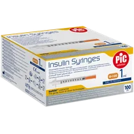Glukometry i akcesoria dla diabetyków - Pic Solution Insulin Syringes, strzykawka insulinowa 1 ml z igłą 30G (0,30 mm) x 12,7 mm, 100 sztuk - miniaturka - grafika 1