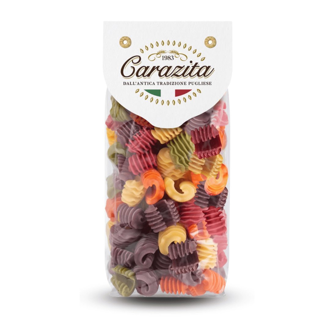 Kolorowy makaron Radiatori (kaloryferki) 6 smaków 250g Carazita