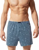 Majtki męskie - ATLANTIC LUŹNE BOKSERKI MĘSKIE SZORTY KLASYCZNE BAWEŁNIANE MBX637 DENIM *S* - miniaturka - grafika 1