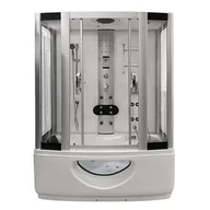 Kabiny z hydromasażem - Biała prostokątna kabino wanna z hydromasażem + sauna 165x85 cm MO-09944BS-165B - miniaturka - grafika 1