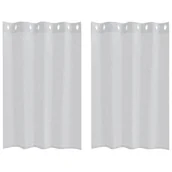 Zasłony - vidaXL Zasłony z zasłonami 2 pcs Jasny szary 140 x 140 cm Poliester - miniaturka - grafika 1