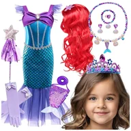 Sukienki - STRÓJ MAŁA SYRENKA ARIELKA PRZEBRANIE SUKIENKA BAL KARNAWAŁ ZESTAW - 122-128 - miniaturka - grafika 1