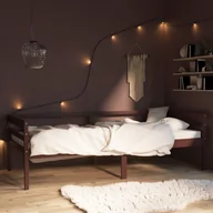 Łóżka - vidaXL Rama łóżka ciemnobrązowa lite drewno sosnowe 90 x 200 cm 322054 - miniaturka - grafika 1