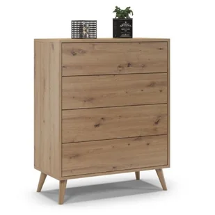 Komoda do salonu, sypialni, SKAND, 80x40x100 cm, dąb, mat - Komody - miniaturka - grafika 1