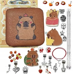 ZESTAW BIŻUTERII DLA DZIEWCZYNKI KAPIBARA BRANSOLETKI KORALIKI PREZENT - Biżuteria dla dzieci - miniaturka - grafika 1