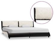 Łóżka - vidaXL Rama łóżka, czarno-biała, sztuczna skóra, 180 x 200 cm - miniaturka - grafika 1