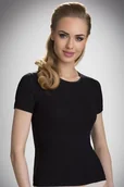 Bielizna nocna - Damska koszulka bawełniana Natasza czarna S - miniaturka - grafika 1