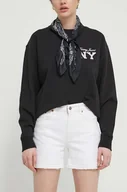 Spodenki damskie - Superdry szorty jeansowe damskie kolor biały gładkie medium waist - miniaturka - grafika 1