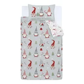 Pościel - Jasnoszara bawełniana pościel dwuosobowa 200x200 cm Gnomes – Catherine Lansfield - miniaturka - grafika 1