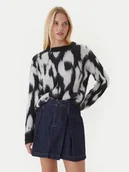 Swetry damskie - Calvin Klein Sweter Brushed Hairy LV044D343G Czarny Regular Fit - miniaturka - grafika 1