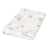 Koce i narzuty dla dzieci - BabyMatex Kocyk bambusowy 75x100 Bamboo biały różowy jednorożce - miniaturka - grafika 1