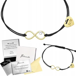 Złota Bransoletka Serce Nieskończoność Inicjały Srebro925 Walentynki GRAWER - Bransoletki - miniaturka - grafika 1