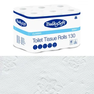 Mini papier toaletowy 14,3m biały 2 warstwy Bulkysoft Classic 12 rolek - Papier toaletowy - miniaturka - grafika 1