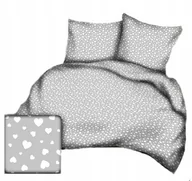 Pościel - pościel bawełna lux 160x220 + 2 poszewka B 355 serduszka szare mini - miniaturka - grafika 1