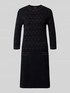 Sukienki - Sukienka o długości do kolan z dzianiny z mieszanki wiskozy z rękawem o dł. 3/4 - miniaturka - grafika 1