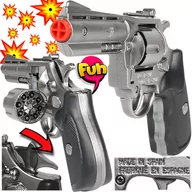 Zabawki militarne - GONHER Metalowy REWOLWER Policyjny Pistolet Na Kapiszony Hukowy 8-Strzałowy - miniaturka - grafika 1