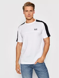 Koszulki męskie - Emporio Armani EA7 T-Shirt 6KPT24 PJ02Z 1100 Biały Regular Fit - grafika 1
