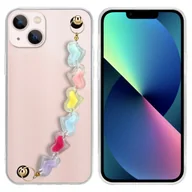 Etui i futerały do telefonów - Pokrowiec Do Apple iPhone 13 MINI Etui w Przezroczyste z kolorowymi serduszkami Obudowa Case Cover TPU Silicone Perły Cadorabo - miniaturka - grafika 1