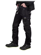 Odzież robocza - Spodnie robocze męskie do pasa czarne/jasnoszare roz. 46 - miniaturka - grafika 1