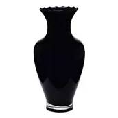 Wazony i flakony - Wysoki czarny wazon ryflowany 42 cm - miniaturka - grafika 1