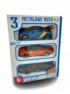 Samochody i pojazdy dla dzieci - BBURAGO Zestaw 3 metalowych aut 1:43 3-pack 3129 - miniaturka - grafika 1