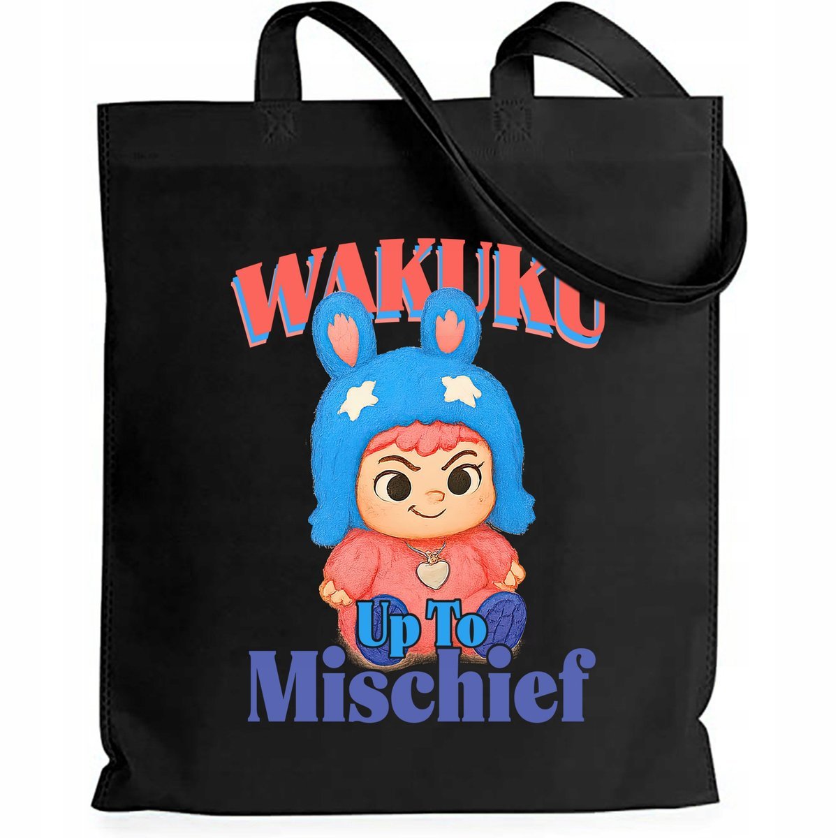 Torba Czarna EKO Shopper UP TO MISCHIEF Na Zakupy Na Prezent Święta Wzory