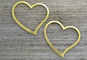 Półfabrykaty do biżuterii - [21224] Element ozdobny łącznik serduszko złote - miniaturka - grafika 1