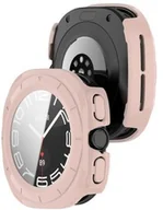 Akcesoria do smartwatchy - Bizon Etui ze szkłem do zegarka Case+Glass Watch do Galaxy Watch Ultra 47 mm, różowe - miniaturka - grafika 1