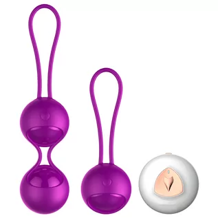 Kulki gejszy - INNY Kulki Vibrating Wibrujące-y Silicone Kegel Balls Kulki Kegla Set Usb 10 Function Remote Control 139E492 - grafika 1