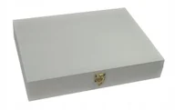 Pudełka i szkatułki - PUDEŁKO DREWNIANE 32X23,5X6,2 cm szkatułka A4 Biała - miniaturka - grafika 1