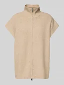 Swetry damskie - Kurtka z dzianiny o kroju relaxed fit z krótkim rękawem model ‘Ducie’ - miniaturka - grafika 1