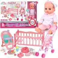 Lalki dla dziewczynek - Interaktywna lalka bobas Martynka z wózkiem + kołyska Mówi po Polsku sika - miniaturka - grafika 1