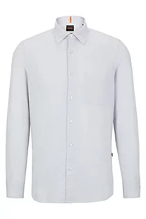 BOSS Męska koszula Remiton Regular -Fit z bawełny strukturalnej, Light/Pastel Grey50, L - Koszule męskie - miniaturka - grafika 1