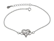 Bransoletki - Bransoletka srebrna serce nieskończoność b0968 - 2,1g. - miniaturka - grafika 1