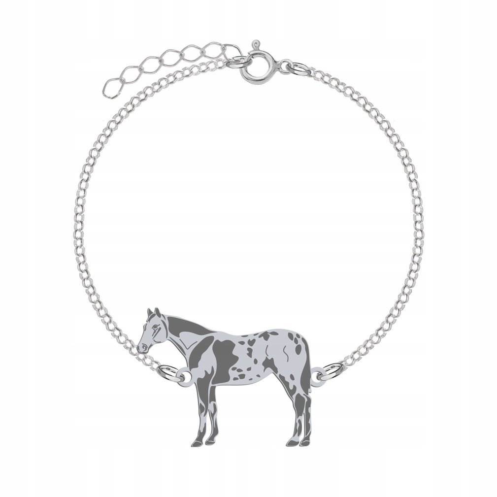 Bransoletka Srebro Koń Appaloosa 925 Biżuteria Prezent GRAWER GRATIS