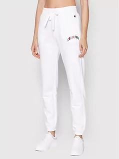 Spodnie sportowe damskie - Champion Spodnie dresowe Small Embroidered Bookstore Logo 114966 Biały Regular Fit - grafika 1