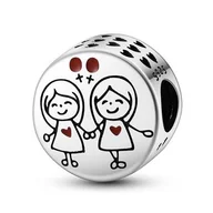 Wisiorki - Zawieszka SREBRO 925 Charms koralik do PANDORA Siostry Przyjaciółki - miniaturka - grafika 1