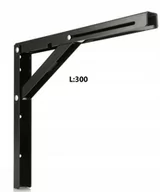 Meble modułowe i akcesoria - Wspornik półki 27.5 x 40 cm składany czarny Velano - miniaturka - grafika 1