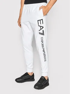 EA7 Emporio Armani Spodnie dresowe 8NPPC3 PJ05Z 1101 Biały Slim Fit - Spodnie sportowe męskie - miniaturka - grafika 1