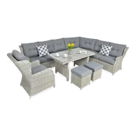 Meble ogrodowe - Zestaw Mebli Ogrodowych Wypoczynkowych Technorattan TRIVENTO Narożnik Taras - miniaturka - grafika 1