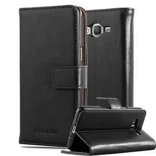 Luxury cador Abo Book Style etui do Samsung Galaxy Grand Prime Case Cover pokrowiec ochronny etui z funkcją stojaka i kieszeń na kartę, Samsung Galaxy Grand Prime, grafitowo-czarny - Etui i futerały do telefonów - miniaturka - grafika 1