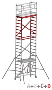 Rusztowanie Faraone Compact Pakiet D, 180x75 cm XS, 5,6 m, aluminium - Rusztowania - miniaturka - grafika 1