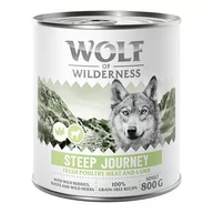 Mokra karma dla psów - Wolf of Wilderness Adult “Expedition”, 6 x 800 g - Steep Journey - Drób z jagnięciną - miniaturka - grafika 1