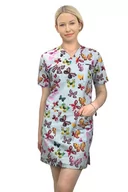 Odzież medyczna - Sukienka tunika medyczna kosmetyczna fartuch wzór 1053 kolekcja BLOOM 54 - miniaturka - grafika 1