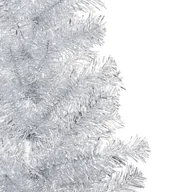 Choinki - vidaXL Sztuczna choinka z LED i bombkami, srebrna, 180 cm, PET - miniaturka - grafika 1
